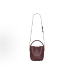 SAINT LAURENT LE 37 Metal Logo Adjustable Detachable shoulder strap bucket Bag Single-shoulder handbag Small women\'s Cabernet Sauvignon red
